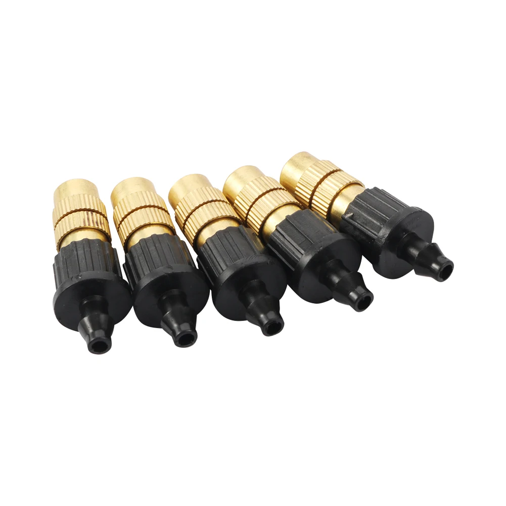 

15pcs Adjustable Brass Nozzle 1/4'' Barb Connector Garden Gardening Irrigation Watering Irrigation Spray Copper Sprinkler