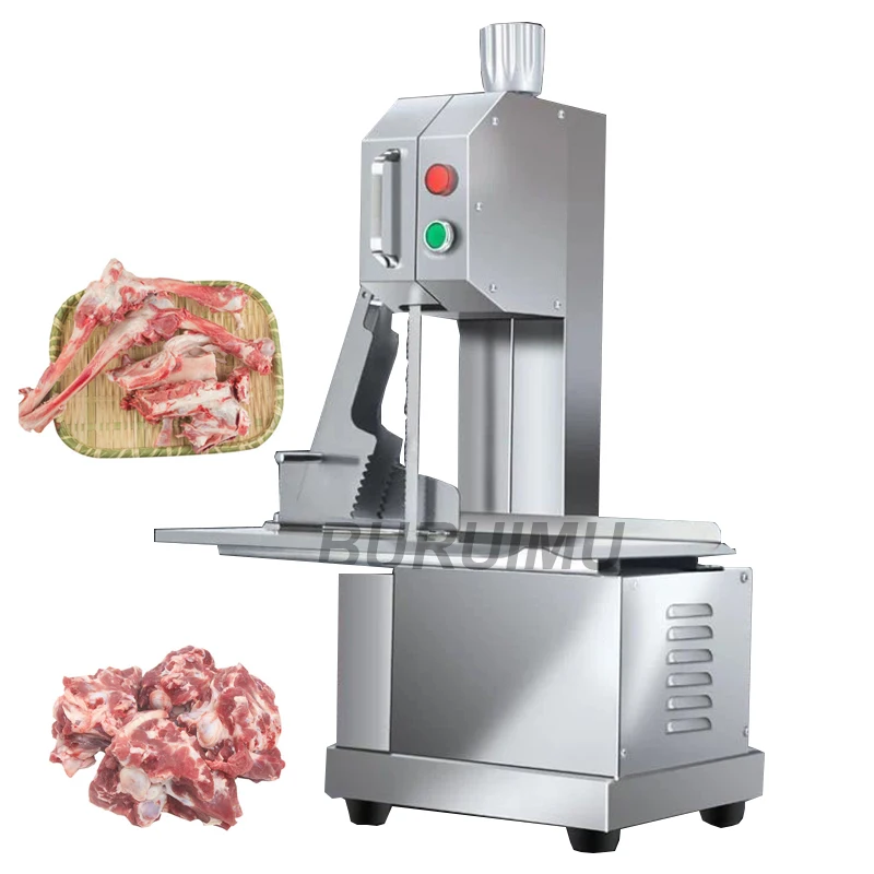 Commercial Meat Slicer Bone Cutting Machine Large Table Electric Meat Saw Metal Desktop Professional Meat Cutting