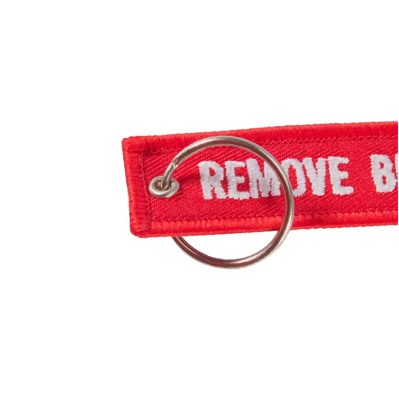 Luggage tag With Keychain Key ring Red Embroidery Remove before flight travel Tag For for Aviation Gifts 3 PCS/LOT