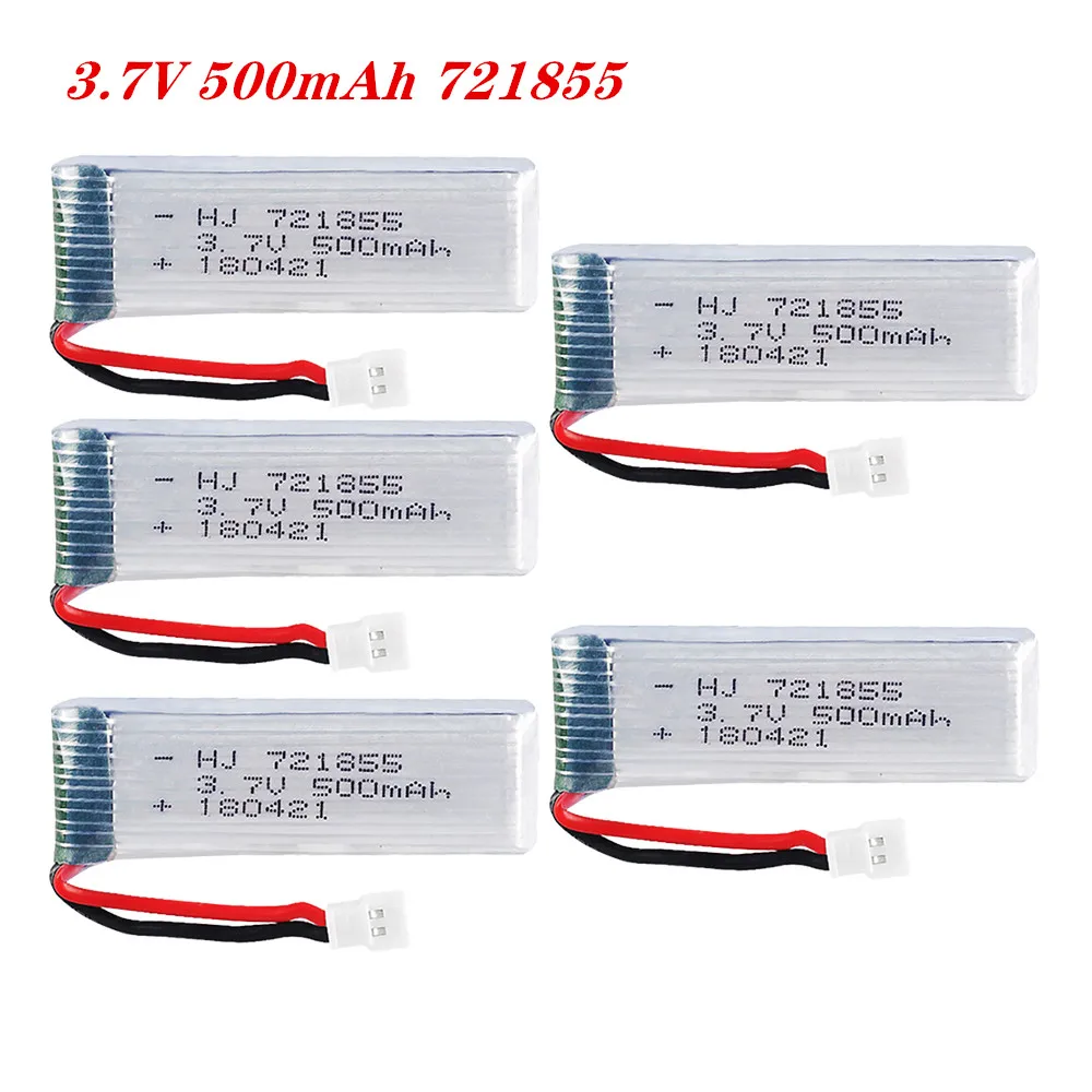 

3.7V 500mAh 721855 XH2.54 Li-po Battery for H37 V966 V977 T37 X20 U815A U818 RC Quacopter Spare Parts Accessories 3/4/5/10/20PCS