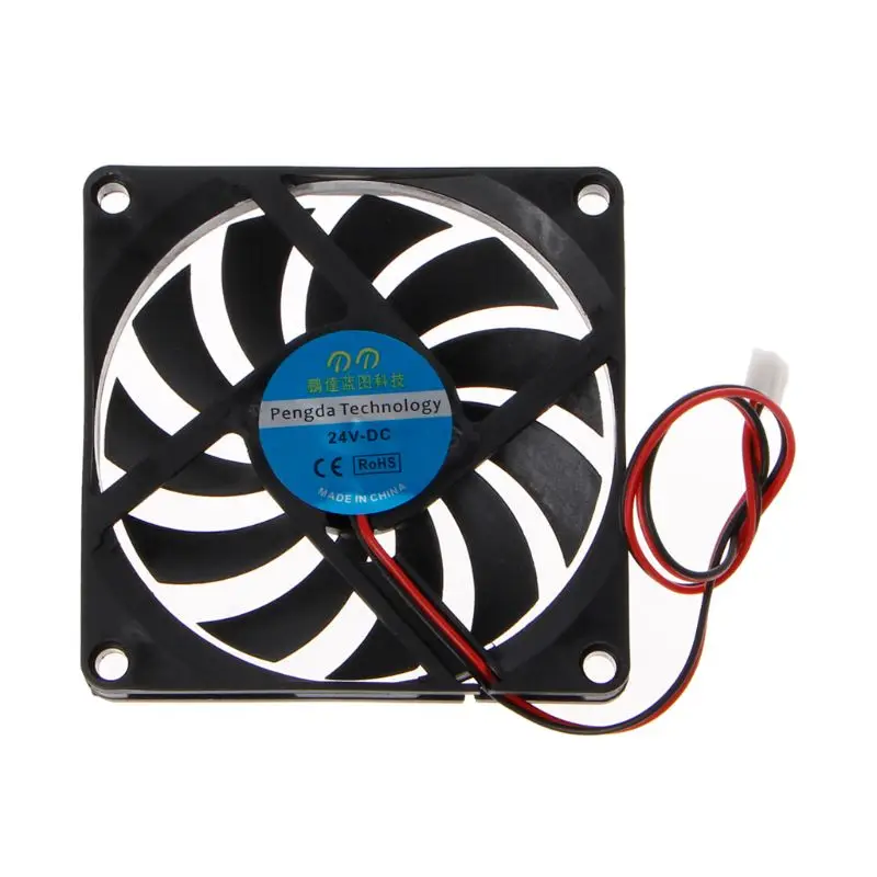 

24V 2-Pin 80x80x10mm PC Computer CPU System Heatsink Brushless Cooling Fan 8010