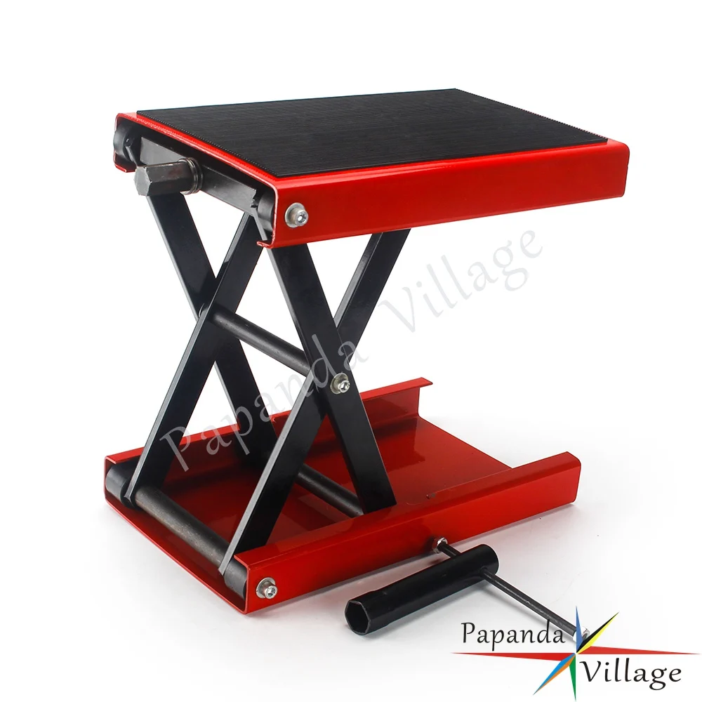 1100ปอนด์รถจักรยานยนต์ซ่อมเครื่องมือ Lift Center Scissor Lift Jack กว้างแบนรอกสำหรับจักรยาน Street Cruisers ATVs ซ่อมขาตั้ง