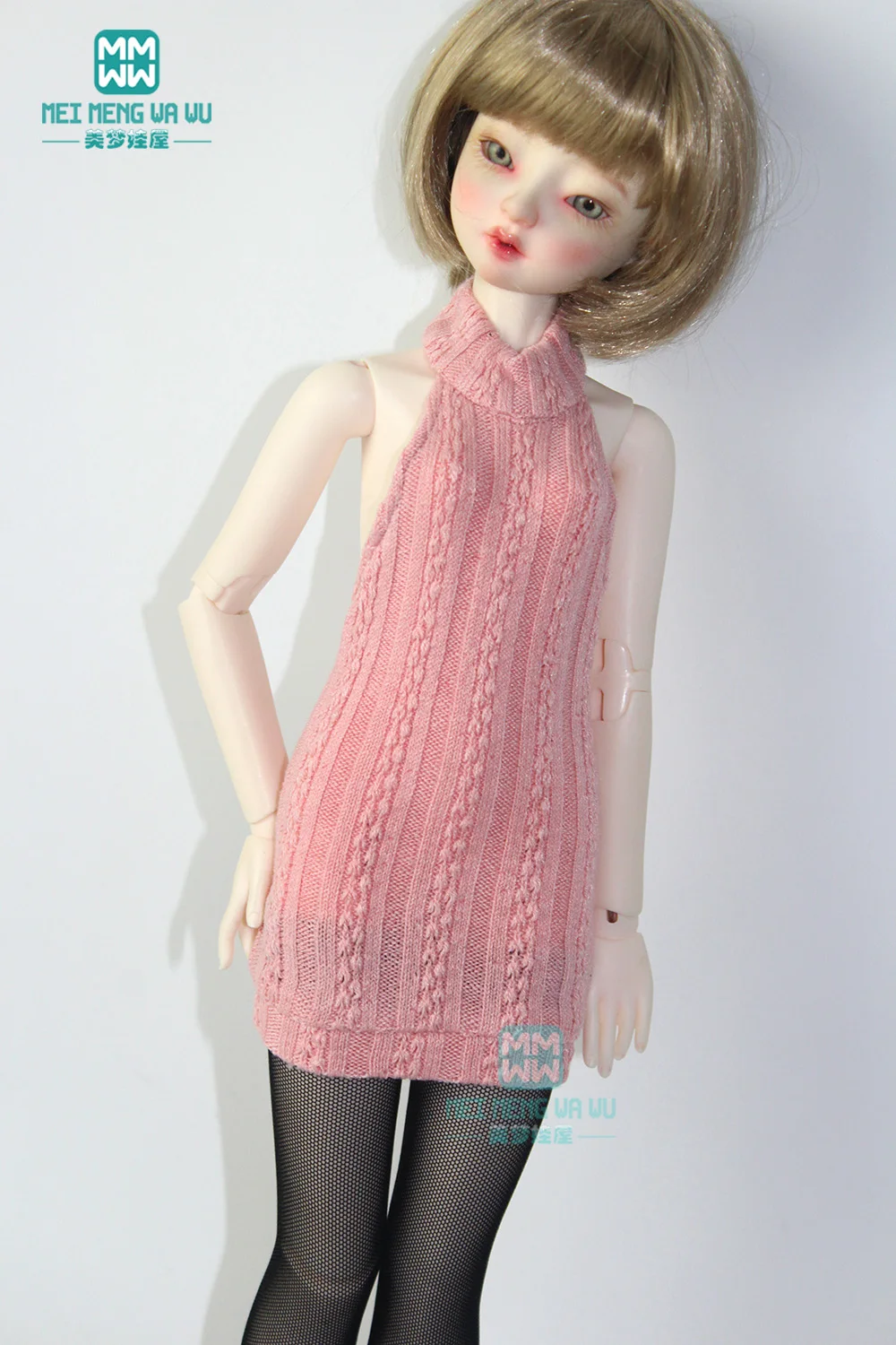 Clothes for doll fits 43-45cm 1/4 BJD doll fashion halter sweater white, black, grey, pink