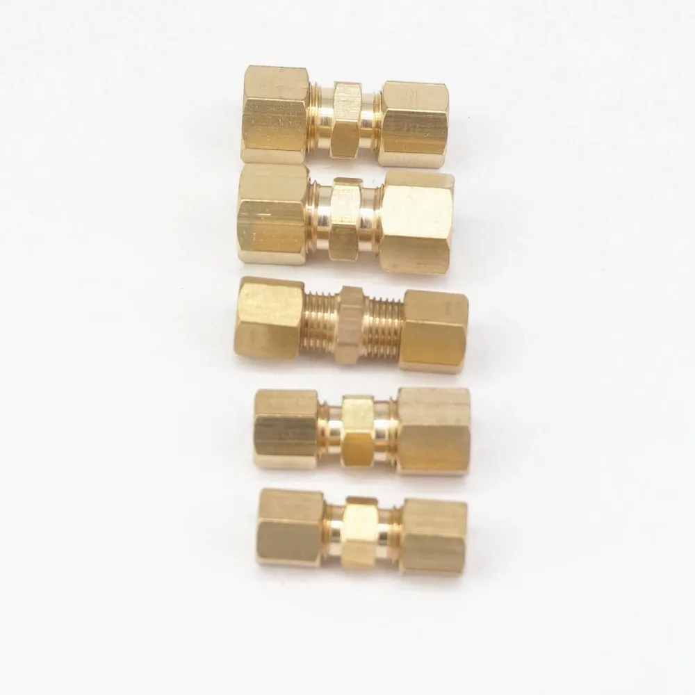 Kompression Fitting Fit Rohr O.D 1/8 "3/16" 1/4 "3/8" 5/16 "1/2" 5/8 "3/4" gerade Gleich Minderer Messing Rohr Stecker 229 PSI – Detail 1