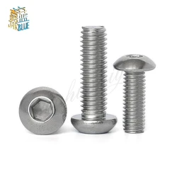 10pcs UNC 10#-24 1/4-20 US Coarse Thread 304 A2-70 stainless steel Allen Hex Hexagon Socket Button Head Round Screw Bolt ISO7380