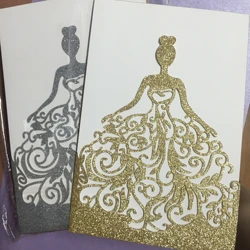 10pcs Wedding Invitation Card With Customize Ribbon,no Insert ,no Envelope