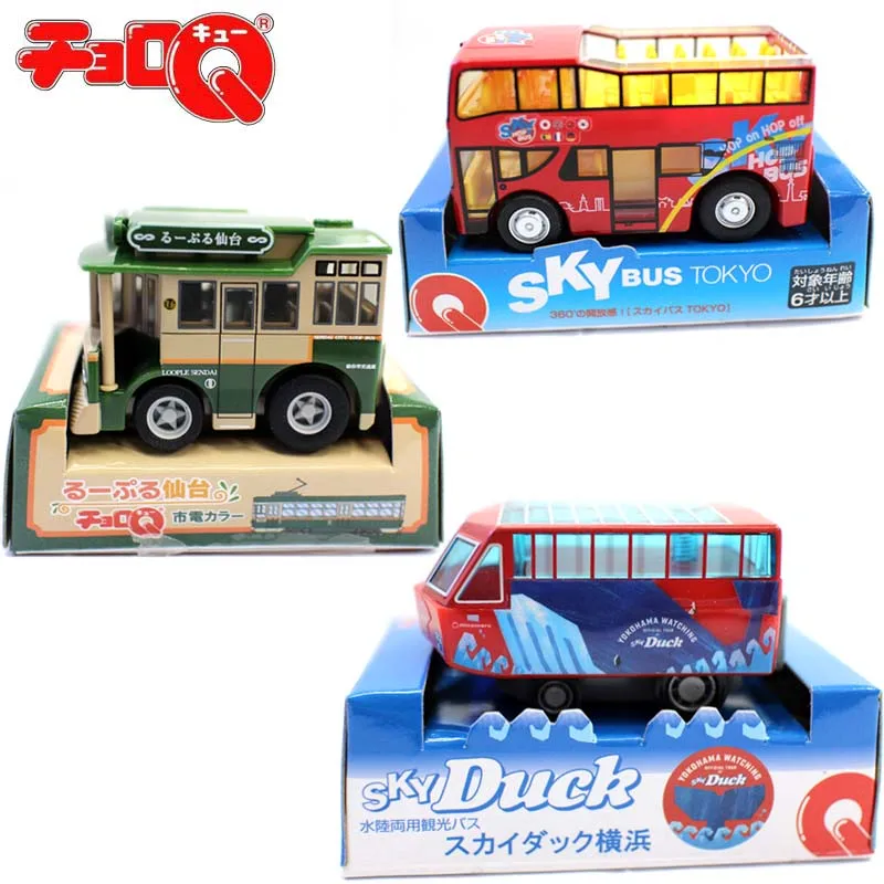 

Новые игрушечные автомобили Takara Tomy Choro Q, Токийский автобус, пластиковый автомобиль, небо, утка, наблюдение за автобусом