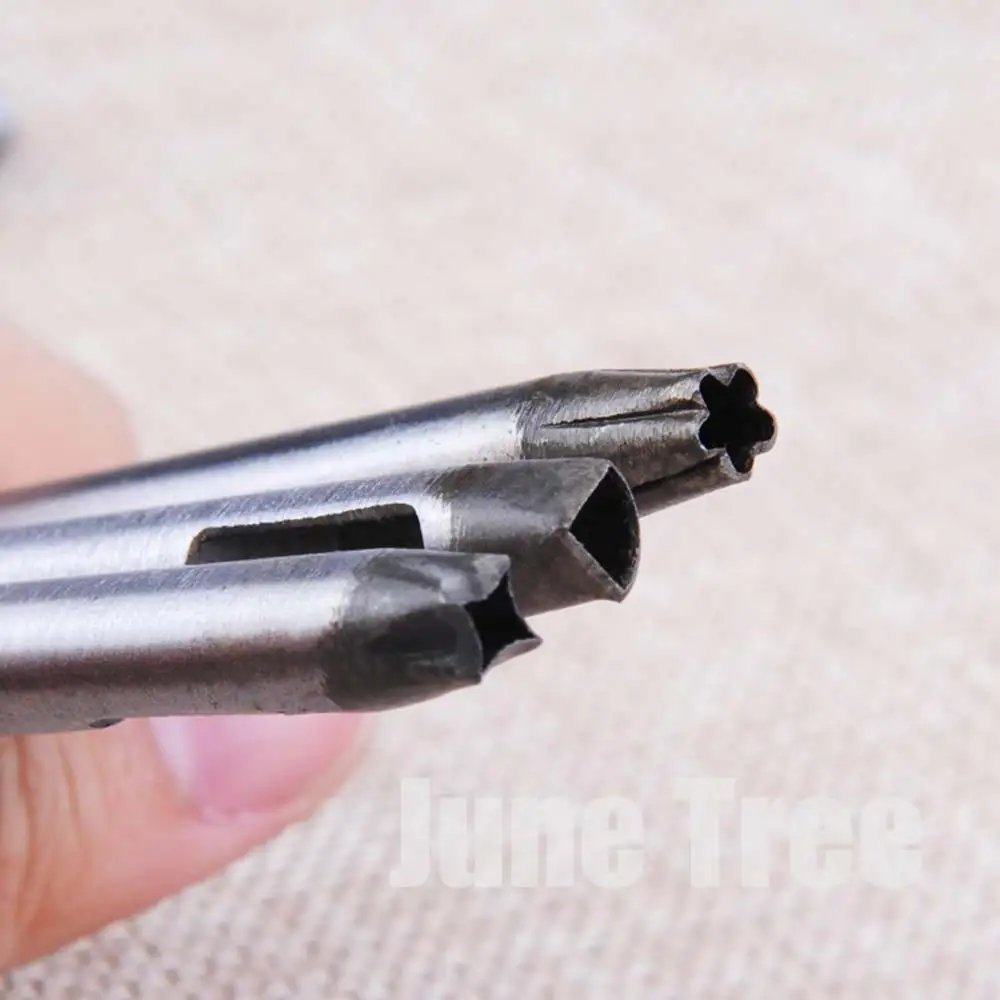 DIY leather craft tool punch 5mm shaped flower 32 designs flowers star diamond mixed hole shoes bag making tools