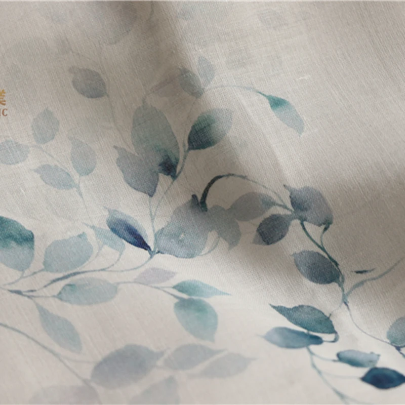 LYJ High Quality Natural 100% Pure Ramie Cloth Printed Fabric For Dresses Robe Summer Thin DIY Handmade Sewing Designer