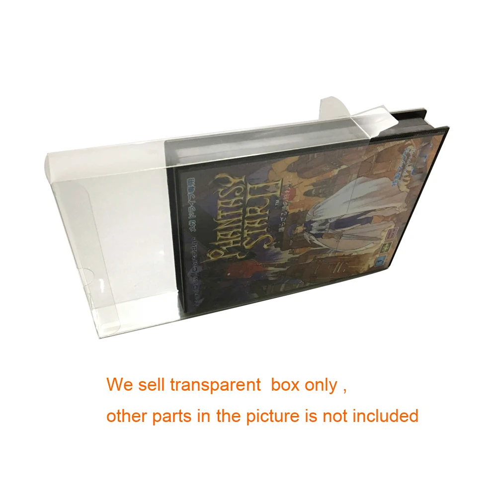 

100pcs Transparent clear protective box case for Sega MD for Genesis 5 game carrtriage box Retail Box protect