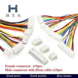 10Sets JST XH2.54 XH 2.54mm Wire Cable Connector 2/3/4/5/6/7/8/9/10 Pin Pitch Male Female Plug Socket 20cm Wire Length 26AWG