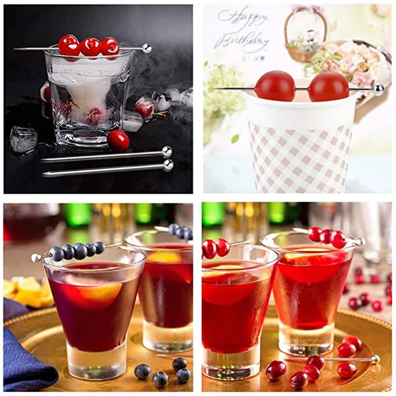 Stuzzicadenti Da Cocktail In Acciaio Inox Riutilizzabili - 10
