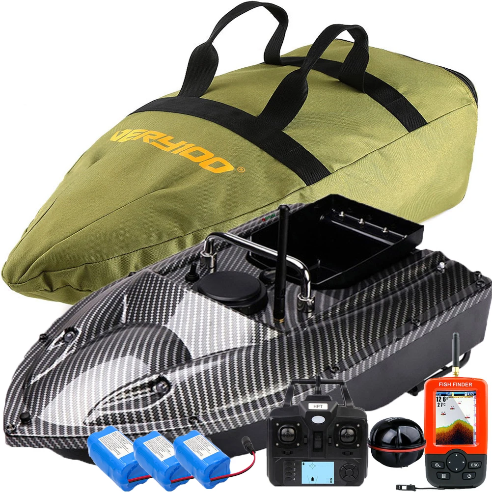 VERY100 500M Wireless RC GPS Fishing Bait Boat Hook/Bait post 2 Motors,LCD GPS Sonar Fishfinder,Bag,Batteries for Anglingsport