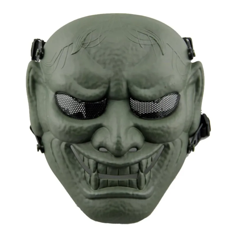 DC11 maschera tattica giapponese Ghost King Samurai softair Paintball Wargame maschera protettiva a pieno facciale con teschio di Halloween