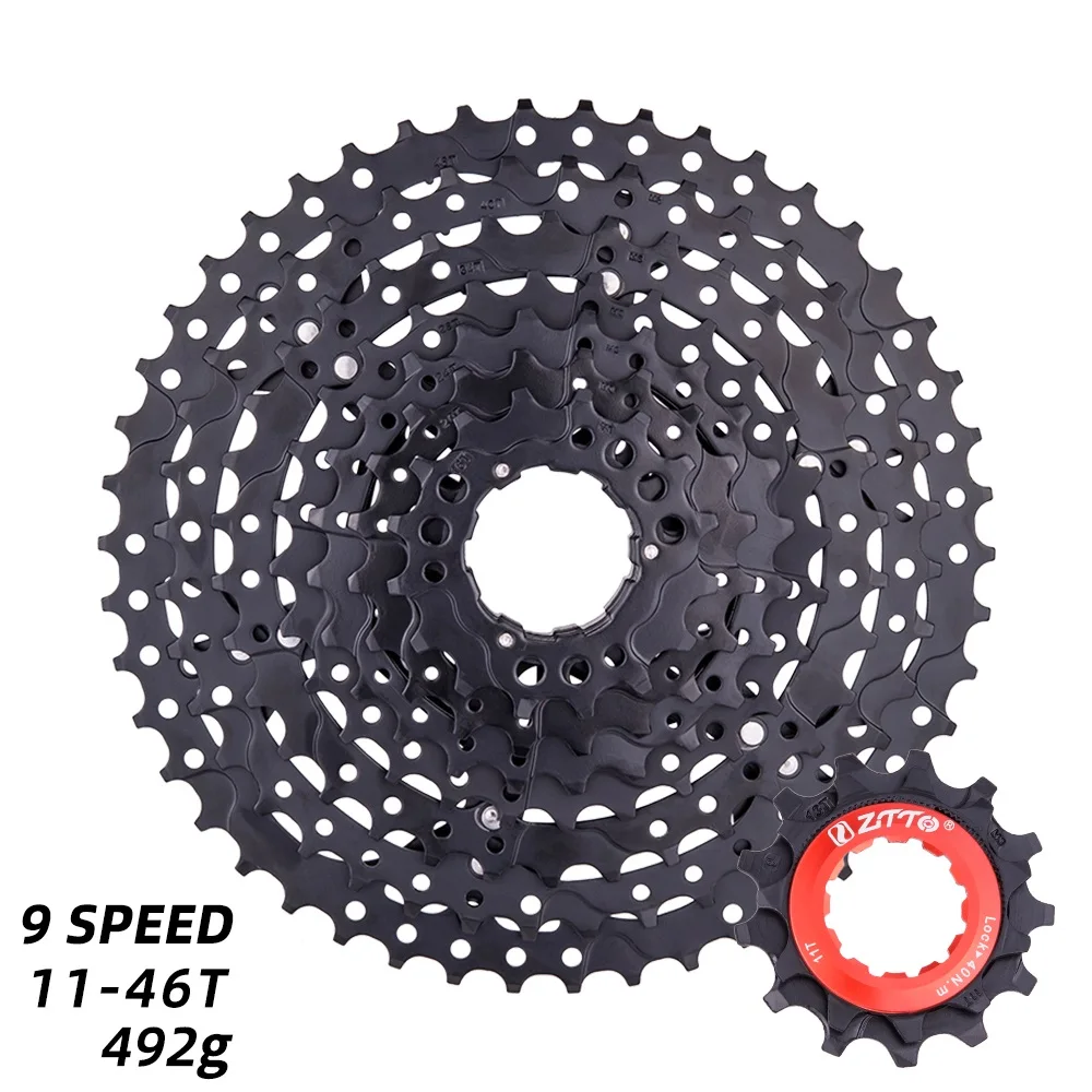 MTB 9 Speed 11-46T Cassette Mountain Bike Wide Ratio 9v k7 Black Freewheel 9s Sprockets Compatible With Shimano M430 M4000 M590