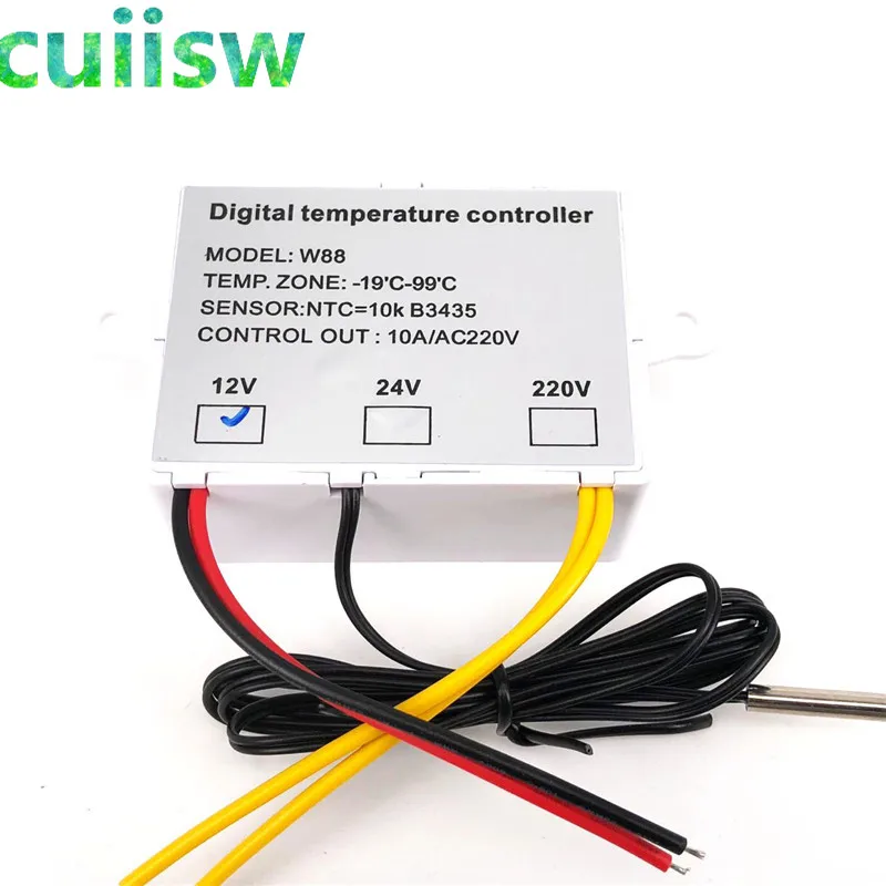 W88 220V 10A Digital LED Temperature Controller Thermostat Control Switch Senso W1411