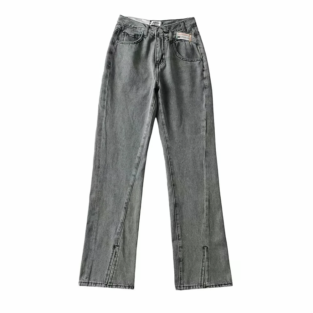 Jeans a vita alta .2 & Dave Ins Fashion rugby Jeans Vintage donna 100% Forking Splicing Harem Cotton High Street per donna