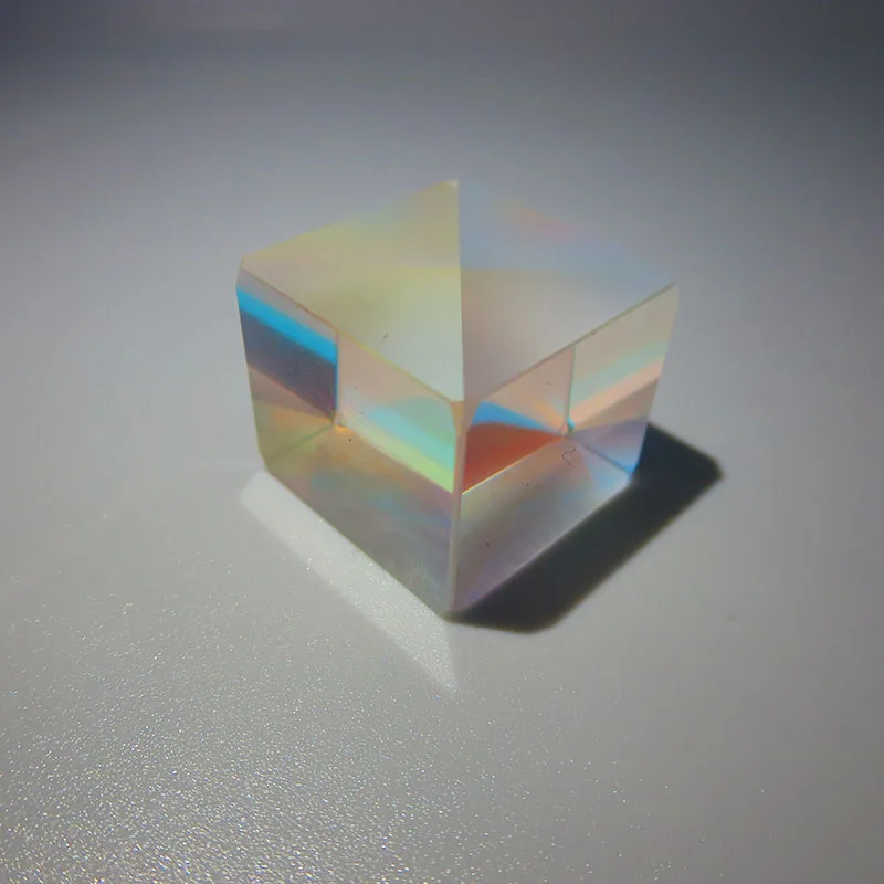 Cube Prism Rainbow light Prisma  Four-Sided Bright Light Stained Glass Beam Splitter For Optical Experiment Instruments