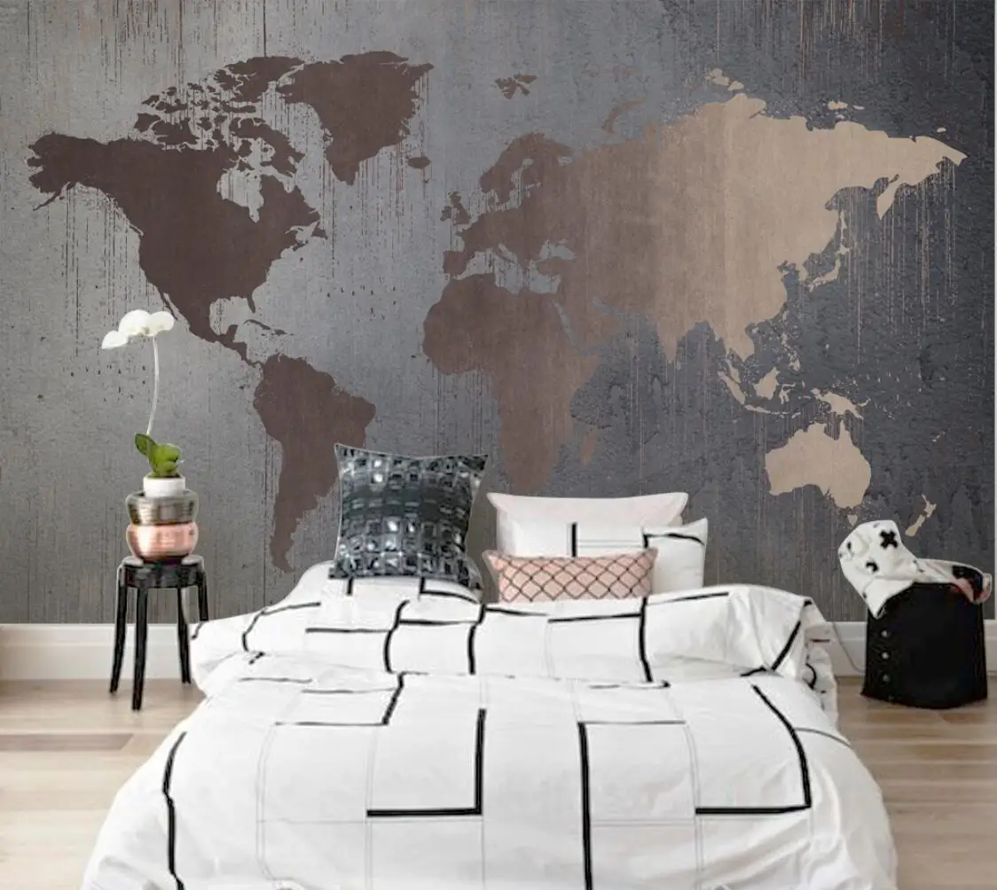 beibehang custom World map nordic abstract golden wallpaper sofa TV background wall papers home decor living room bedroom mural