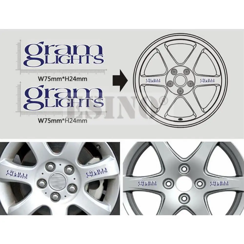 4 x Car Styling Car Wheel Rim Decorative Sticker Series Car Accessories Decal for Rays Gram Lights 57C 57CR 57DR 57XR 57Xtreme