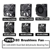 EC Axial Fan 60mm 80mm 90mm 120mm Ball Brushless Fan Cooler AC 110V 120V 220V 230V 240V Computer Case Fan 6025 8025 9225 12038