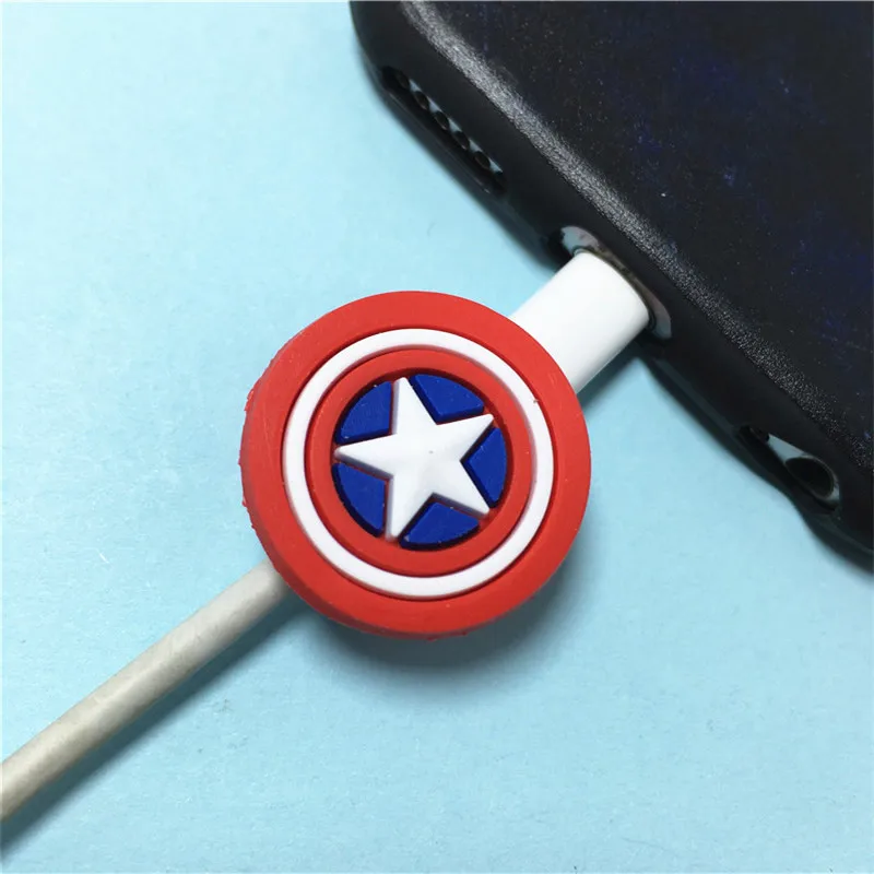 MINISO MARVEL USB Cable Earphone Protector Management Data Line Organizer Clip Protetor De Cabo Cable Winder For IPhone Android