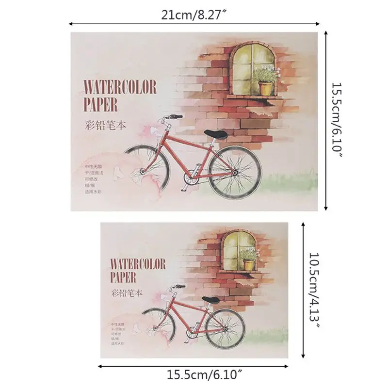 12แผ่น A5/A6สีน้ำ Sketchbook กระดาษสำหรับวาดภาพวาดดินสอสี Book