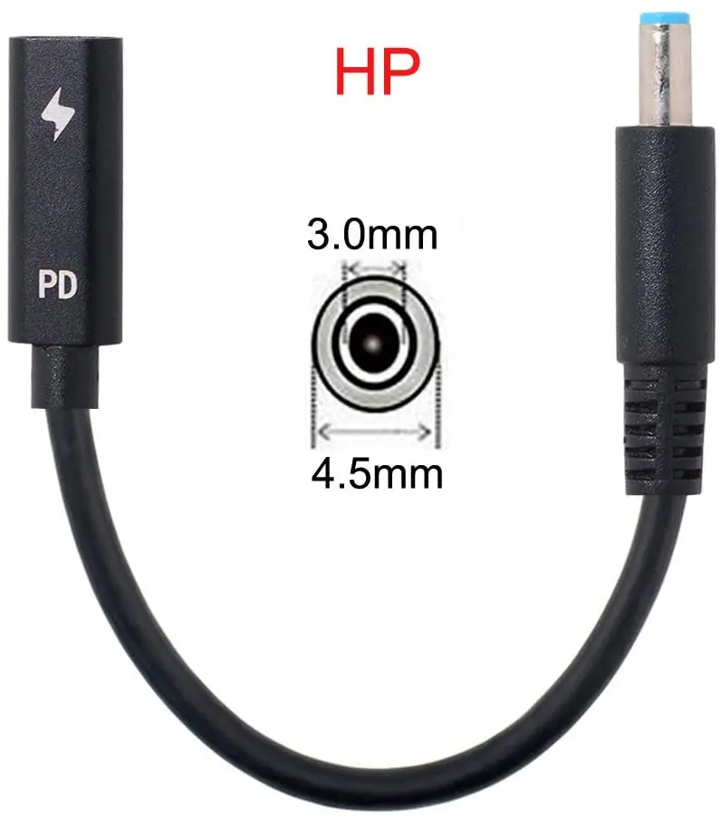 Usb-кабель для зарядки с разъемами типа C и DC 4,5x3,0 мм
