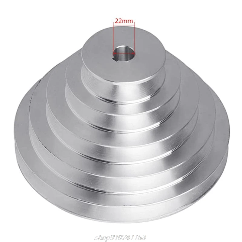 Aluminum A Type 5 Step Pagoda Pulley Wheel 150mm Outer Diameter for V-shaped Timing Belt N05 20 Dropshipping