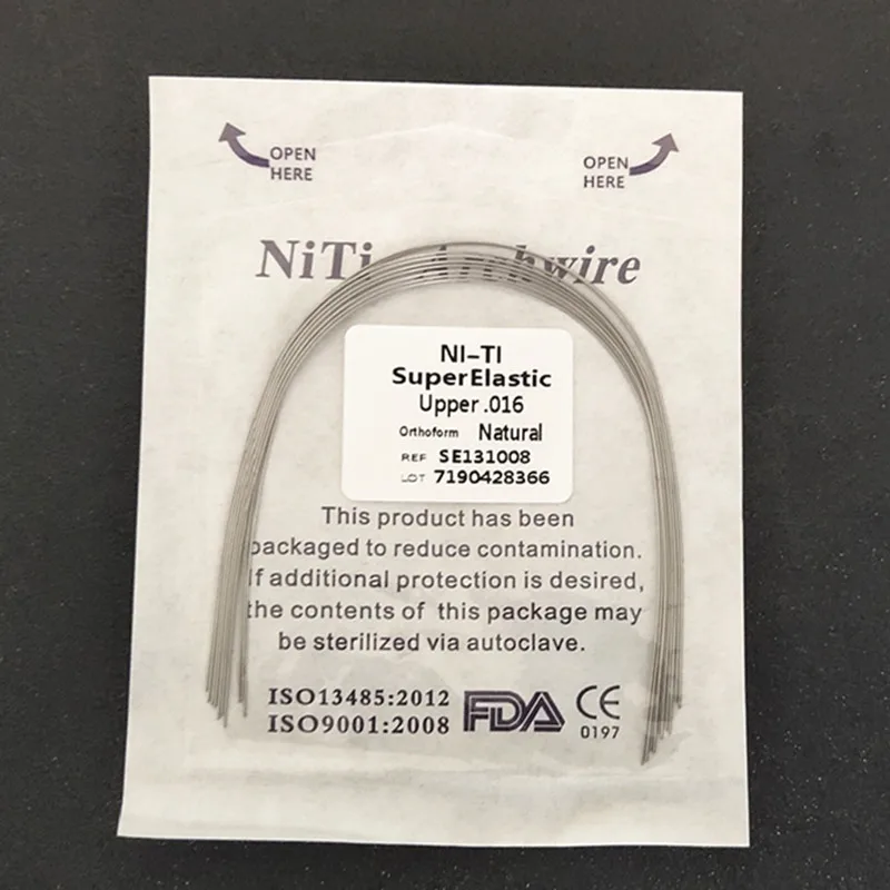 10Packs/100Wires Dental Super Elastic Niti Round/Rectangular Arch Wires  Orthodontic Arches Arcs Nature Natural Form