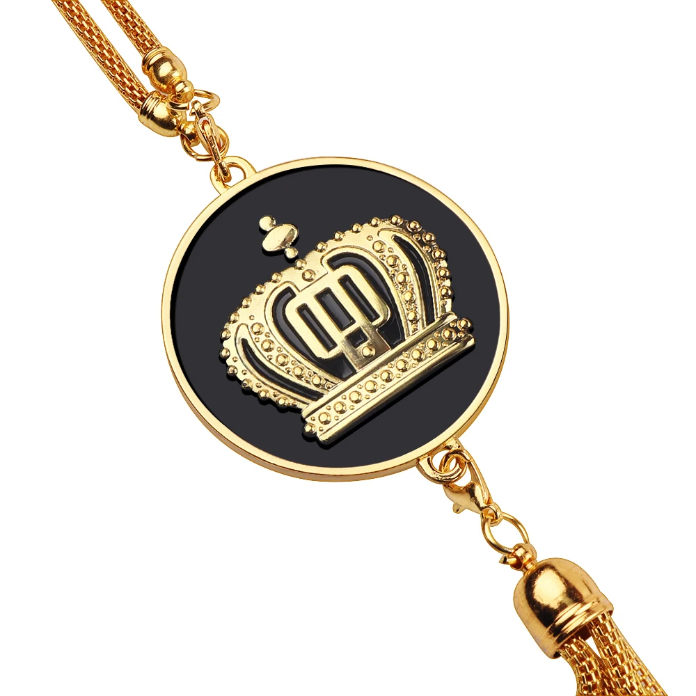 3D Metal Luxury VIP Royal Crown Emblem Car Pendant Decoration Suspension Rearview Mirror Ornaments Hanging Trim Accessories