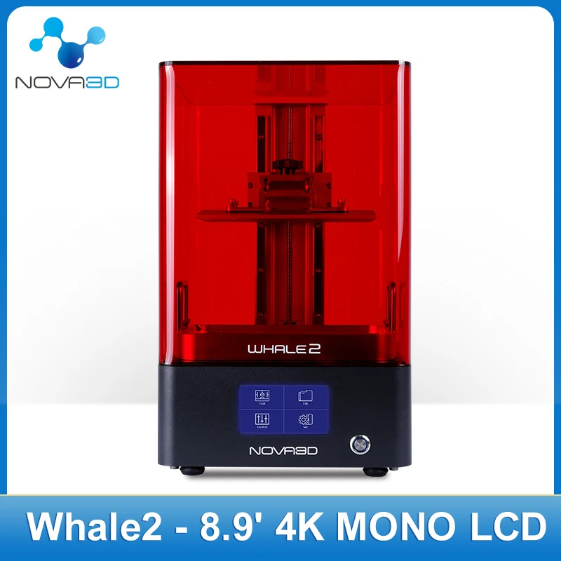 Nova3d-impressora 3d whale2, 8.9 polegadas, 4k, monocromática, baleia 2, lcd, uv, resina, impressão 3d de alta velocidade, controle por app, sla