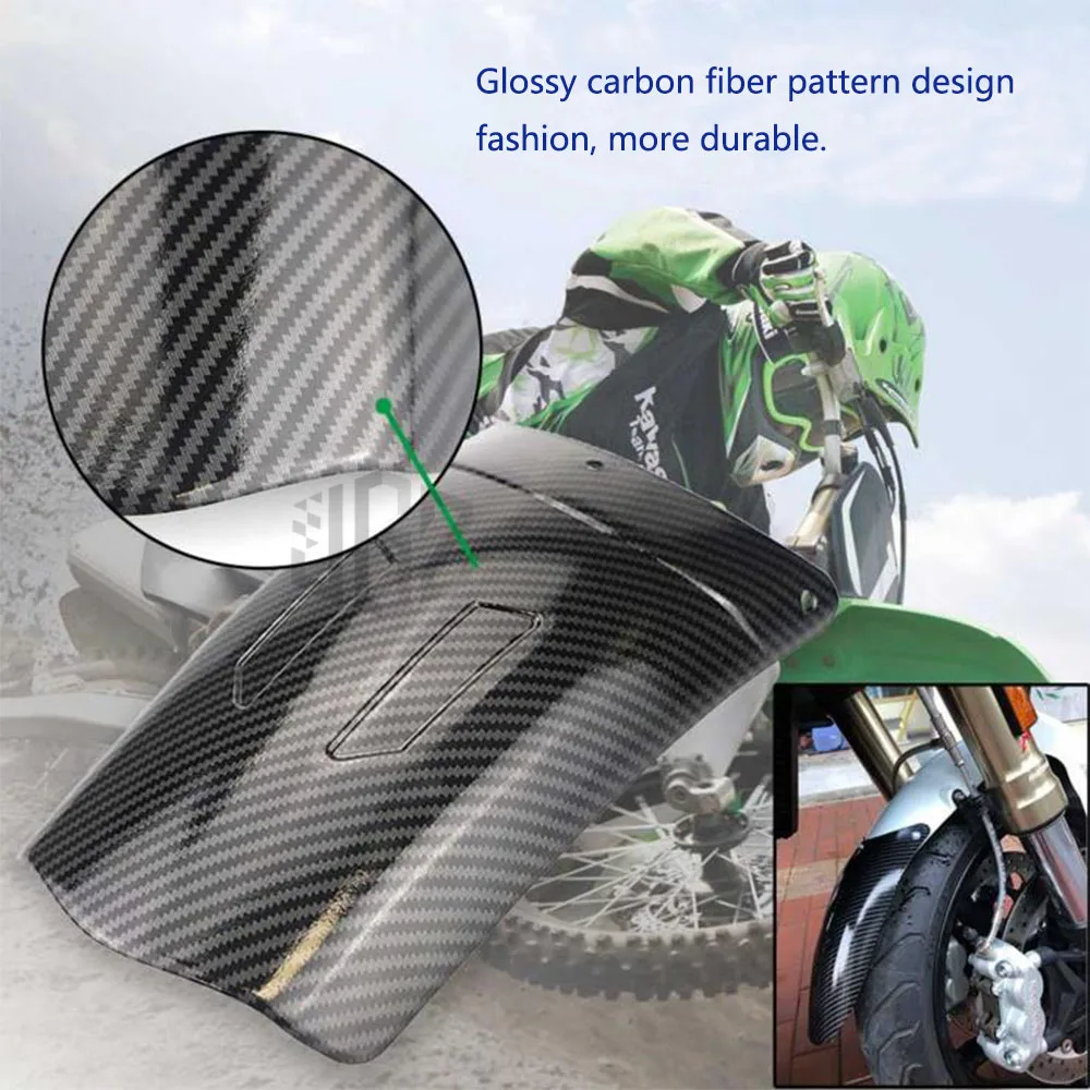 Motorcycle Universal Carbon Front Rear Mudguards Splash Extension Pad Wheel Fenders For Honda Yamaha Chopper Scooter Dirt Bikes