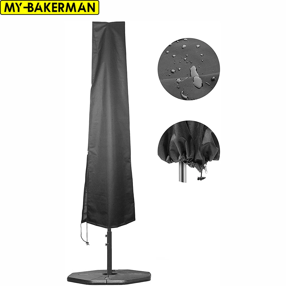Sombrilla impermeable 210D para Patio, cubiertas de sombrilla de mercado con cremallera para cubiertas de paraguas al aire libre, 6 tamaños, color