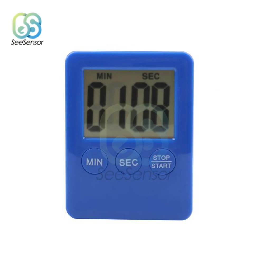 Schermo digitale LCD Super sottile Timer da cucina quadrato cottura conto alla rovescia sveglia magnete orologio cronometro 5 colori