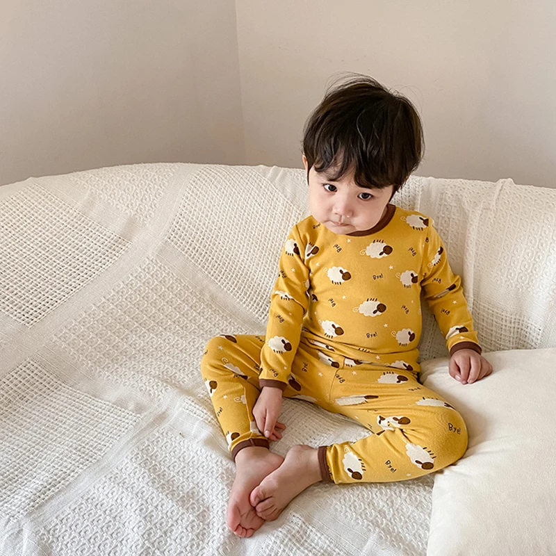 

Autumn and Winter 2020 New Children's Pajamas 260g Wool Home Wear Baby Underwear Autumn Pants Set