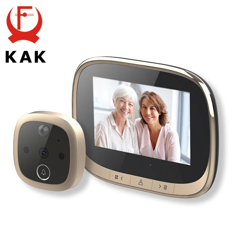 Kak-ir Eletrônico Porta Viewer Bell ir Night Câmera Gravação de Vídeo Smart Peephole Campainha 43
