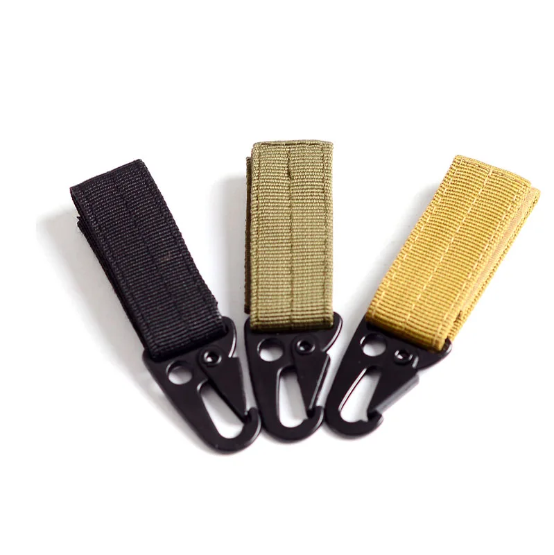 Tactical Nylon Ribbon Key Chain  Enthusiasts Multi-function Mountaineering Olecranon Hook Molle Hang Buckle