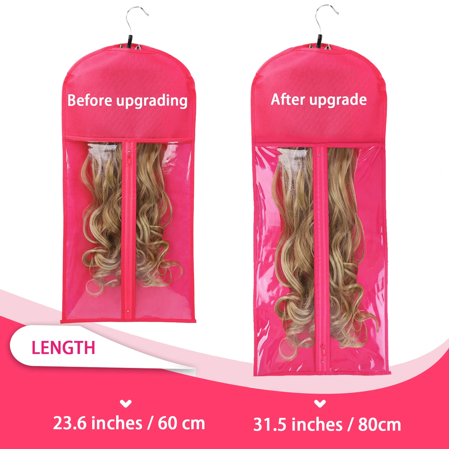 Alileader Cheap 4 Colors Portable Wig Bag With Hanger Wig Storage Bags Pack Holder For Virgin Hair Weft Clip In Hair Extension