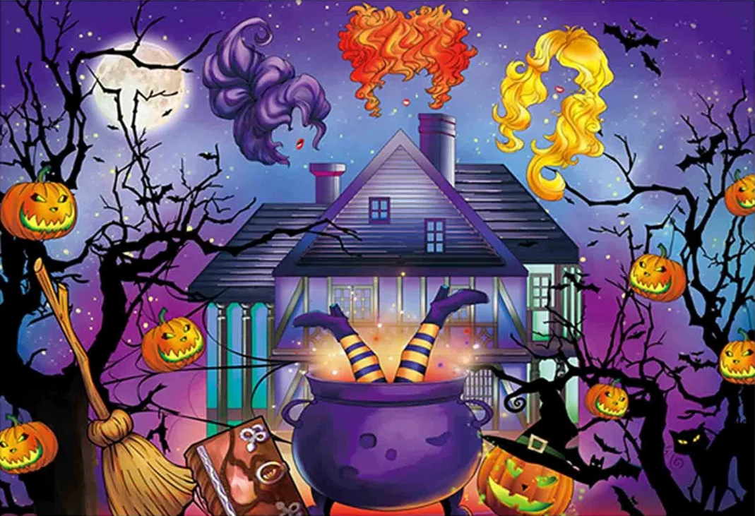 Halloween Drink Up Witches Backdrop for Kids Photography I Smell A Child Baby Shower Birthday Background Trick or Treat Banner