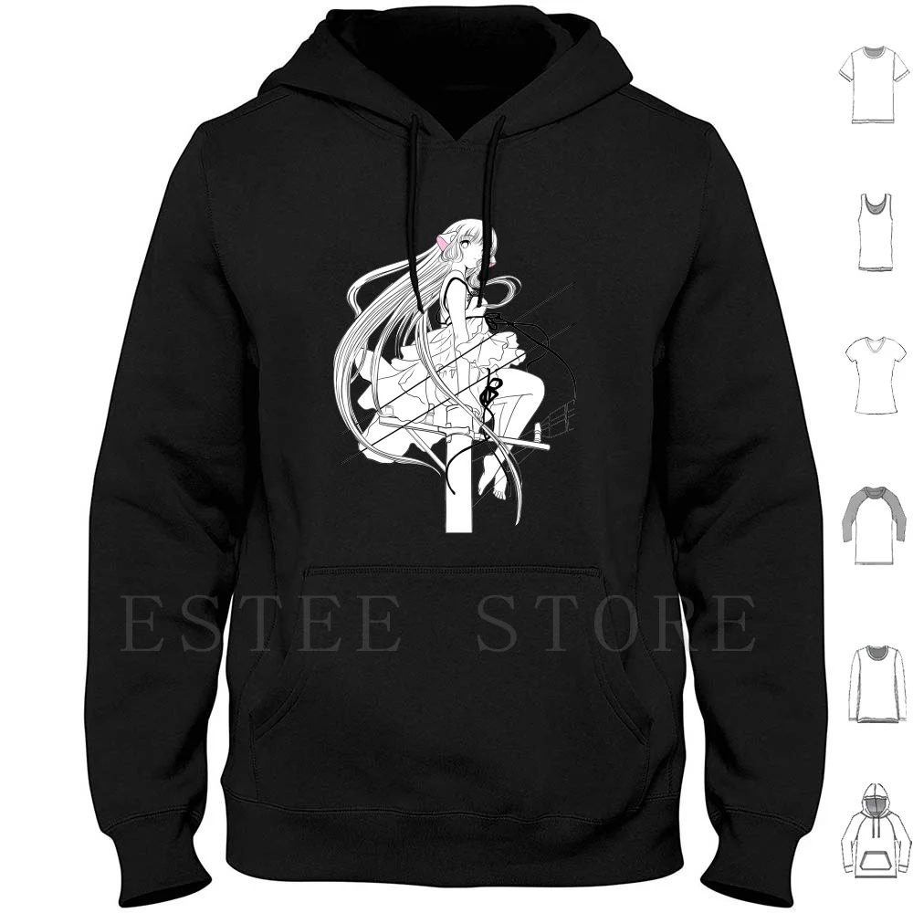 Sudadera con capucha de manga larga Chii, Chobits, Chii Robot, Android, Anime, Manga, Shojo, Shoujo, Lindo, Cardcaptor Sakura, Clamp, Tokyo Babylon