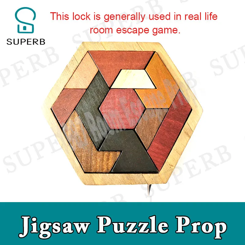 

Superb escape room Tangram Prop real life room escape game finish jigsaw puzzles to unlock secret chamber room horror puzzle