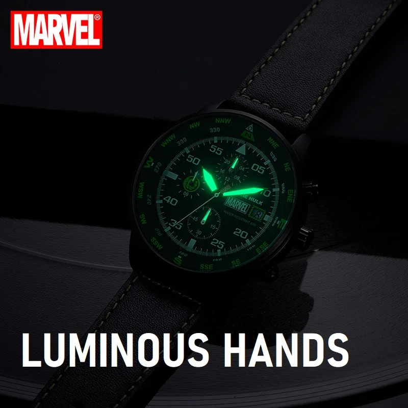 Marvel Original Men Quartz Wristwatch The Avengers Iron Venom Spider Cartoon Dial Chronograph Calendar Sapphire Disney New Clock