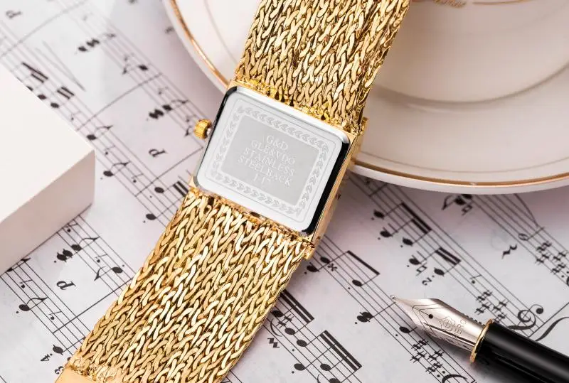 Ladies Wrist Watches Woman Famous Brand Dress Square Design Female Wristwatch Gold Stainless Steel Clock Montre Femme 2024