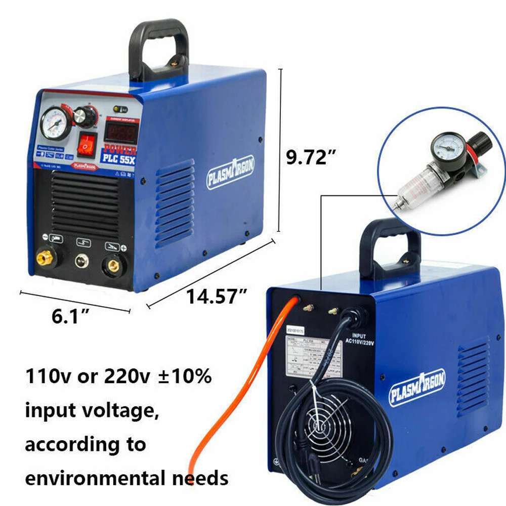 Plasmargon PLC55X CNC High-Frequency Plasma Cutting Machine HF DC Air Plasma Cutter Cut Thickness 12mm Clean for DIY HOME