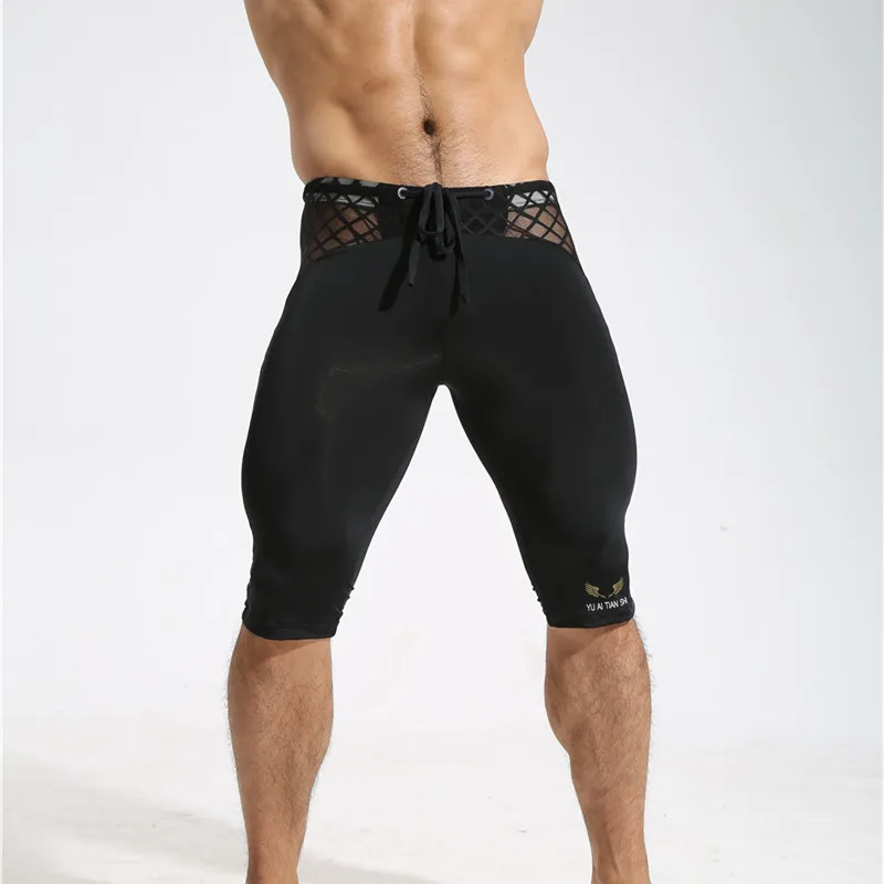 Men Bodysuit Underwear Men's Athletic Boxer Shorts Long Running Underwear Sport Pants Skinny Shorts Mid-waist Boxers Men Joggers