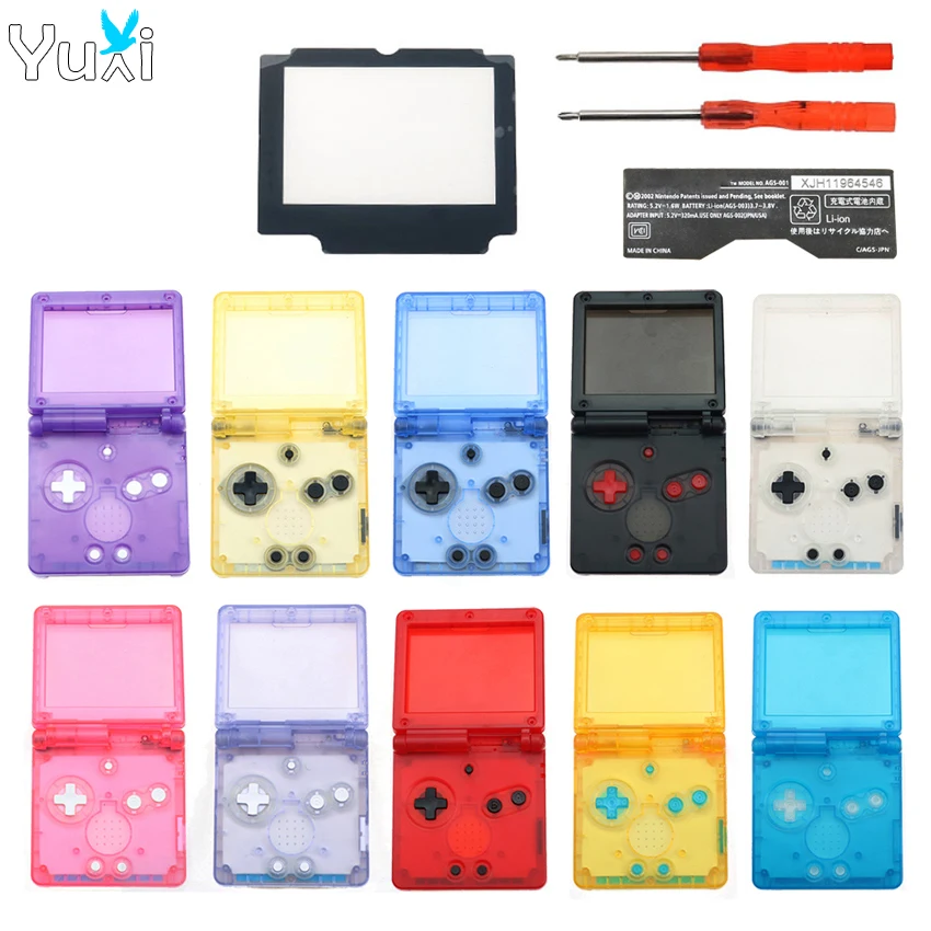 

YuXi For GameBoy Advance SP Replacement Housing Shell Screen Lens With Buttons For GBA SP Console Cover Case