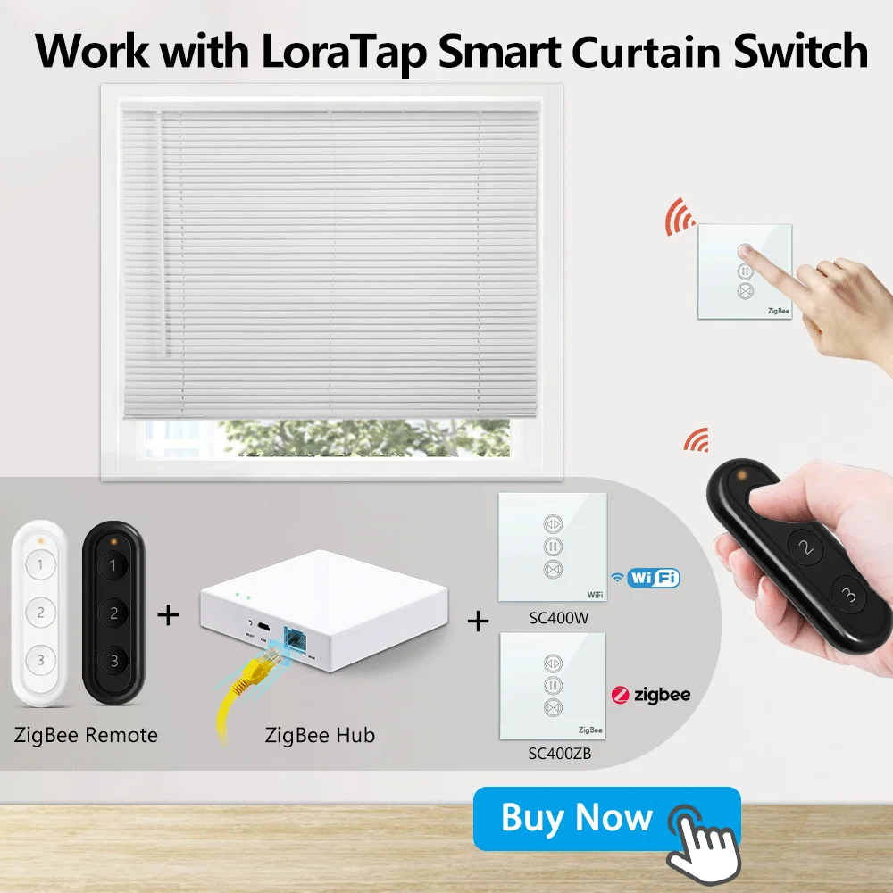 Tuya ZigBee 3.0 Wireless Portable Remote Control Curtain Switch Work with Smart Life Home Assistant Zigbee2MQTT SmartThings