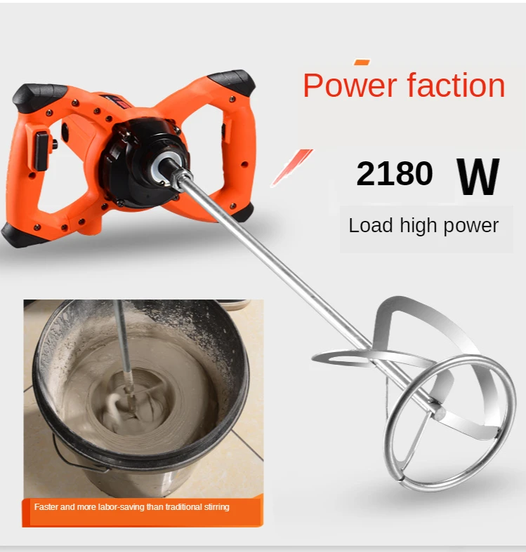 

Mixer 2380W Industrial Adjustable Speed Mixer Handheld Paint Cement Plaster Mortar Coating Powder Mixing Machine