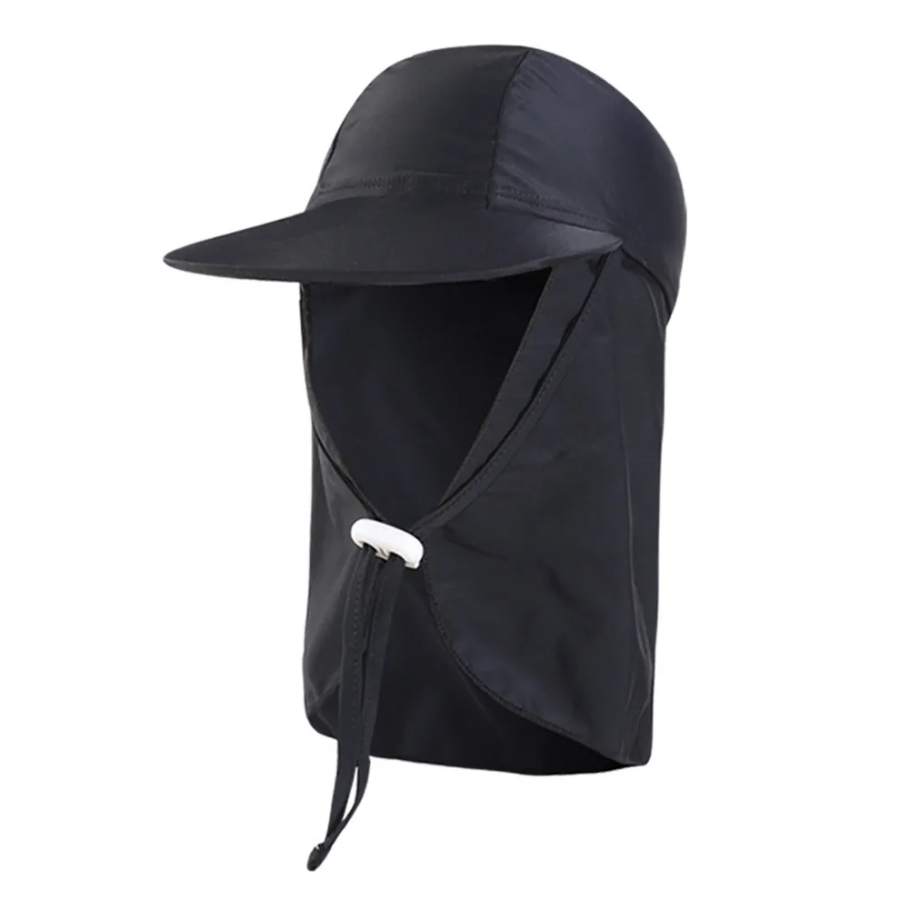 New Kids Summer Wide Brim Outdoor Windproof Anti-UV Adjustable Ear Flap Cap Sun Hat